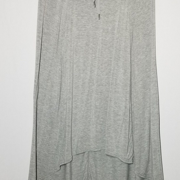 Athleta Size Medium Beachcomber Hi Low Hem Midi Skirt | Gray Jersey Stretch - Picture 4 of 8